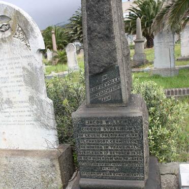 STRASHEIM Jacob Willem Gideon -1930 &amp;  Wilhelmina Charlotte DE VILLIERS -1936