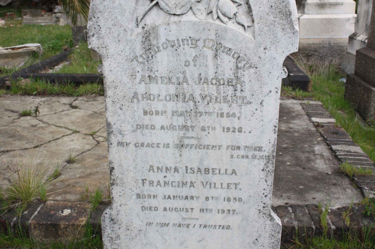 VILLET Amelia Jacoba Apolonia 1854-1926 :: VILLET Anna Isabella Francina 1850-1937