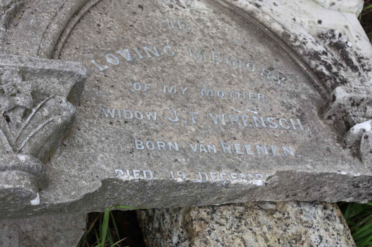 WRENSCH J.F. nee VAN REENEN ?