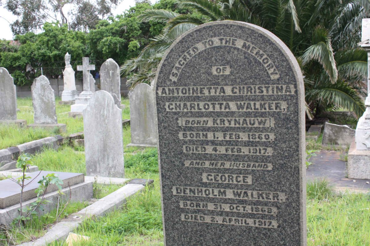 WALKER George Denholm 1868-1917 &amp; Antionetta Christina Charlotta KRYNAUW 1860-1917