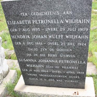 WIEHAHN :: DE VILLIERS