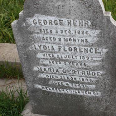 WALLENDORFF George Henry, von -1886 :: VON WALLENDORFF Lydia Florence -1895 :: VON WALLENDORFF Maria Gertrude -1895