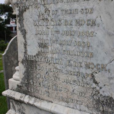 KOCK Servaas, de 1842-1869 :: DE KOCK Hilleconda F. 1866-1972 :: DE KOCK Stephanus J. 1868-1868