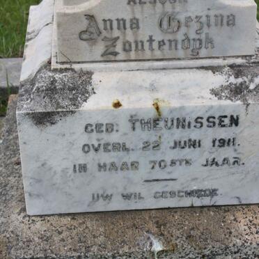 ZOUTENDYK Anna Gezina nee THEUNISSEN -1911