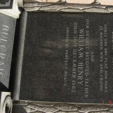BULCRAIG William Henry -1962 &amp; Mary Elizabeth SCHOUW -1962