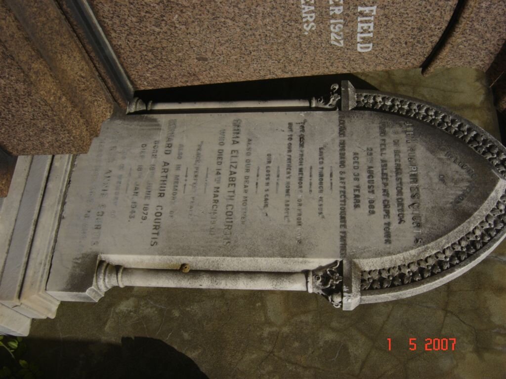 COURTIS John Humphries -1889, COURTIS Emma Elizabeth -1930, COURTIS Richard Arthur 1879-1943, COURTIS Winifred Annie 1883-1957