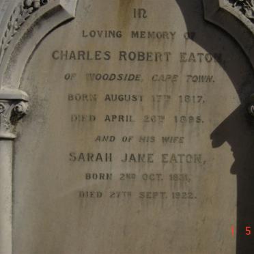 EATON Charles Robert 1817-1895 &amp; Sarah Jane 1831-1922 :: EATON Charles 1859-1859 :: EATON Grace 1865-1870