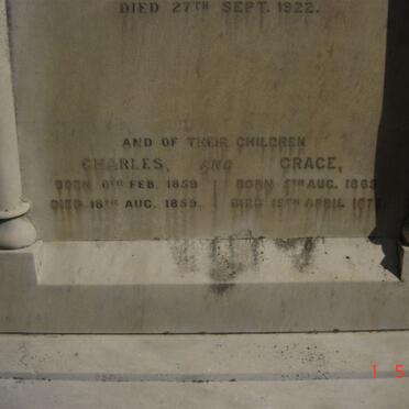 EATON Charles 1859-1859 &amp; EATON Grace 1865-1870