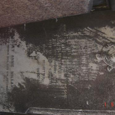 HUDGSON Sarah nee HUMBLE -1904 :: MILLAR Violet Annie  1896-1896