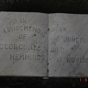 HEMMINGS George D. 1885-1903