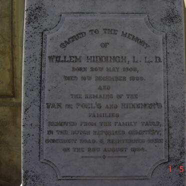 HIDDINGH Willem 1808-1899