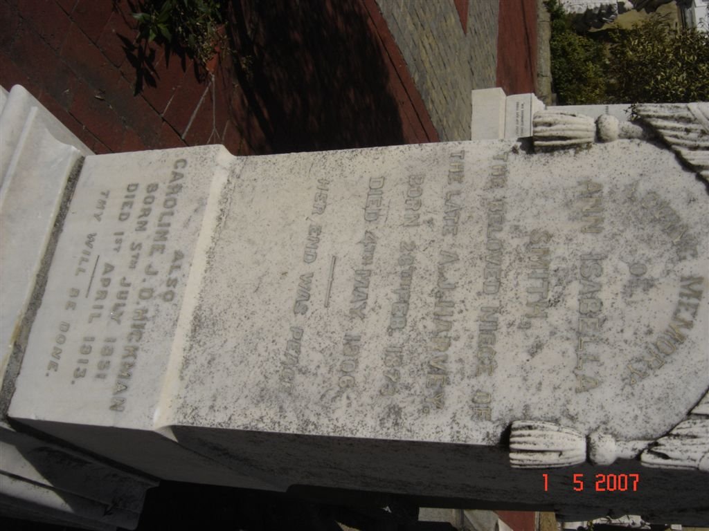 SMITH Ann Isabella 1873-1906 :: HICKMAN Caroline J.D. 1851-1913