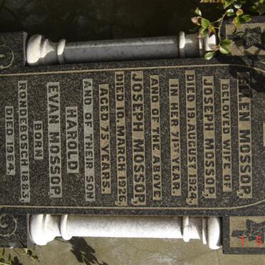 MOSSOP Joseph -1926 &amp; Ellen -1924 :: MOSSOP Harold Evan 1883-1964
