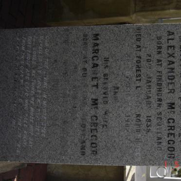 McGREGOR Alexander 1835-1902 &amp; Margaret ??-??