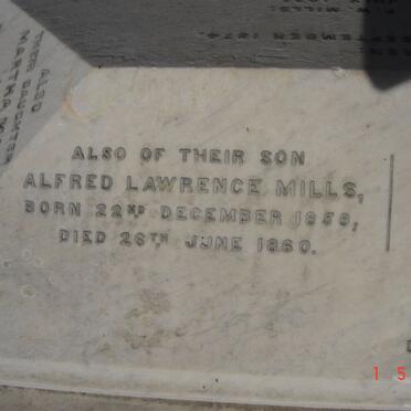 MILLS Alfred Lawrence 1858-1860