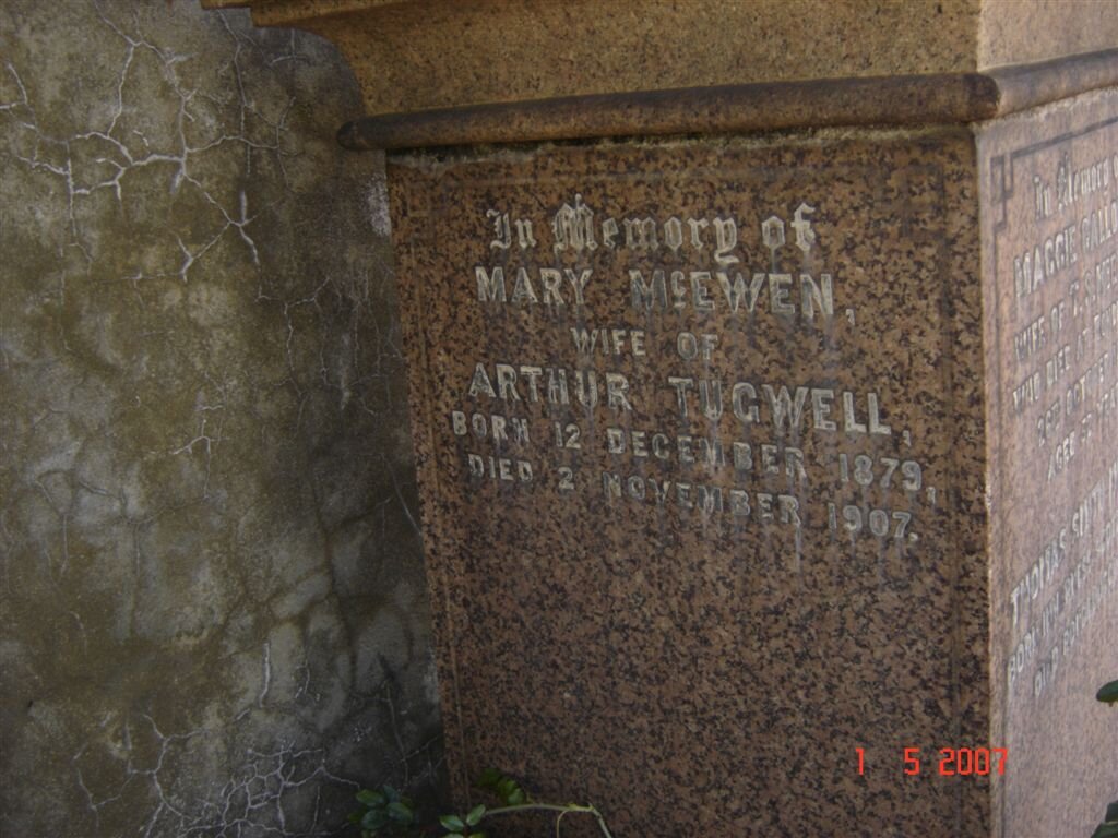 TUGWELL Mary nee McEWAN 1879-1907