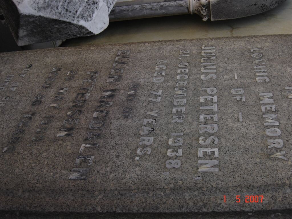 PETERSEN Julius -1938 &amp; Ellen Magdalen -1954