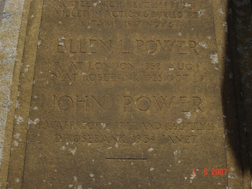 POWER John 1860-1934 &amp; Ellen L. 1858-1925