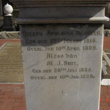 SLABBER Helena Apolonia 1815-1889, SMIT M.J. 1885-1889