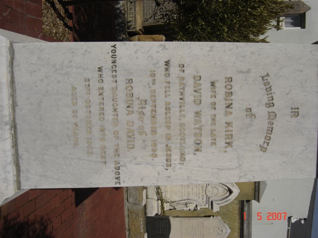 WATSON Robina nee KIRK -1898 :: WATSON Robina David -1903