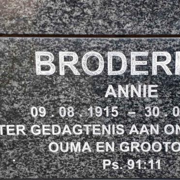 BRODERICK Annie 1915-2005