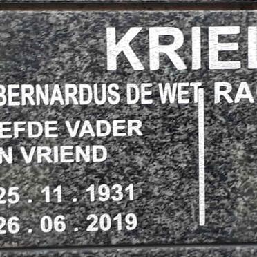 KRIEL Philippus Bernardus de Wet 1931-2019 &amp; Rachel Elizabeth 1932-2017