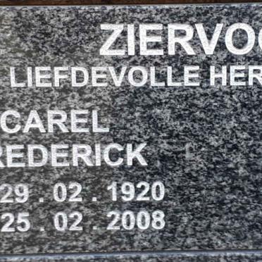 ZIERVOGEL Carel Frederick 1920-2008 &amp; Estelle 1924-2019