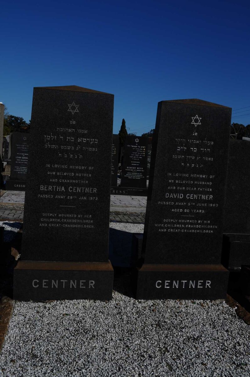 CENTNER David -1963 &amp; Bertha -1972