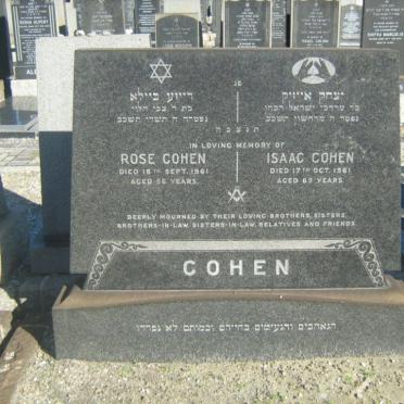 COHEN Isaac -1961 &amp; Rose -1961