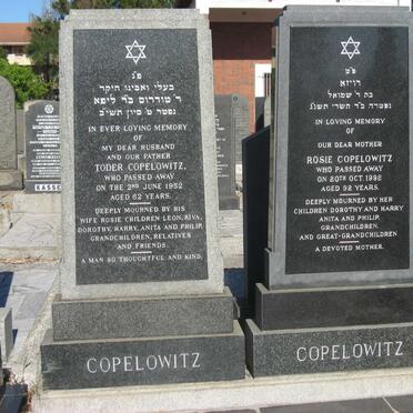 COPELOWITZ Toder -1952 &amp; Rosie -1992