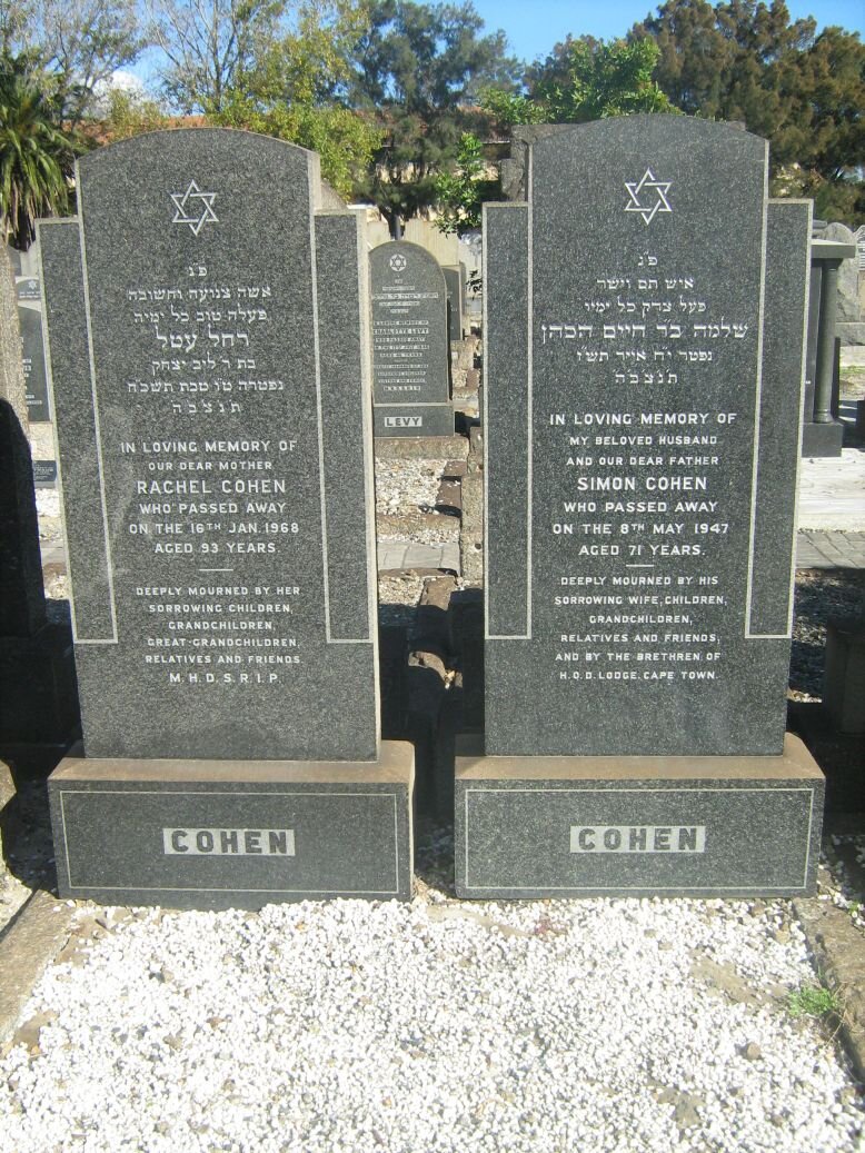 COHEN Simon -1947 &amp; Rachel -1968