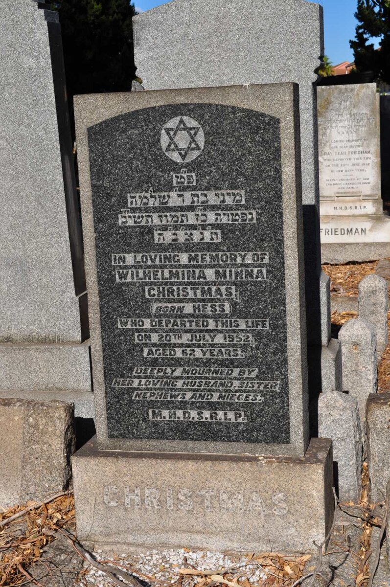 CHRISTMAS Wilhelmina Minna nee HESS -1952
