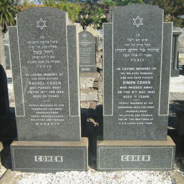 COHEN Simon -1947 &amp; Rachel -1968