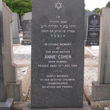 COHEN Annie nee RESNICK -1966