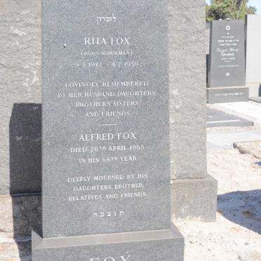 FOX Alfred -1965 &amp; Rita HONIKMAN 1912-1959