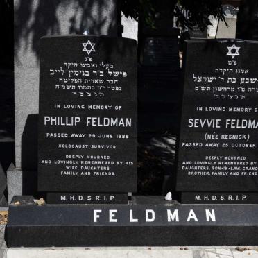 FELDMAN Phillip -1988 &amp; Sevvie RESNICK -1999