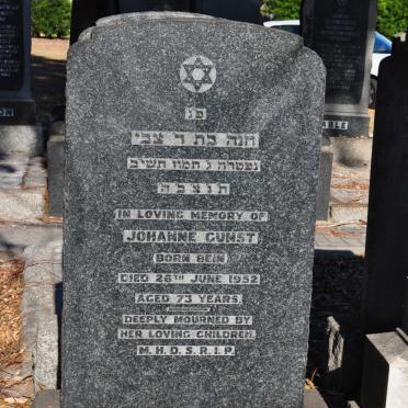 GUNST Johanne nee BEIN -1952