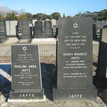 JAFFE Harry Maurice -1966 &amp; Pauline Anna MARCUS -1986