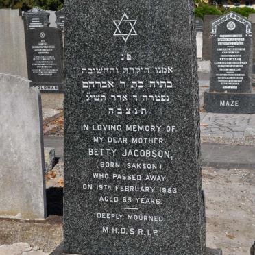 JACOBSON Betty nee ISAKSON -1953