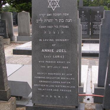 JOEL Annie nee LURIE -1966