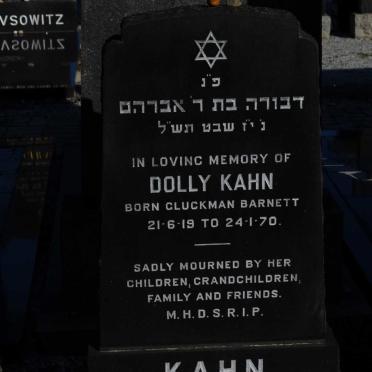 KAHN Dolly nee GLUCKMAN BARNETT 1919-1970