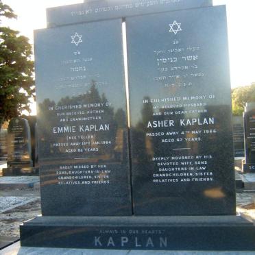 KAPLAN Asher -1966 &amp; Emmie YELLER -1984