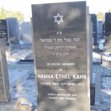 KAHN Hanna Ethel -1973