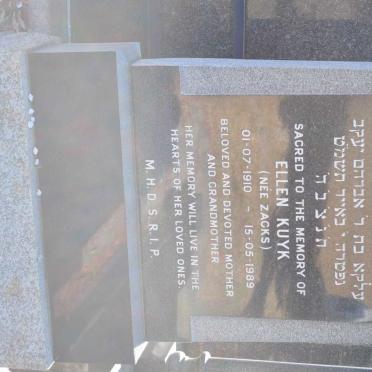 KUYK Ellen nee ZACKS 1910-1989