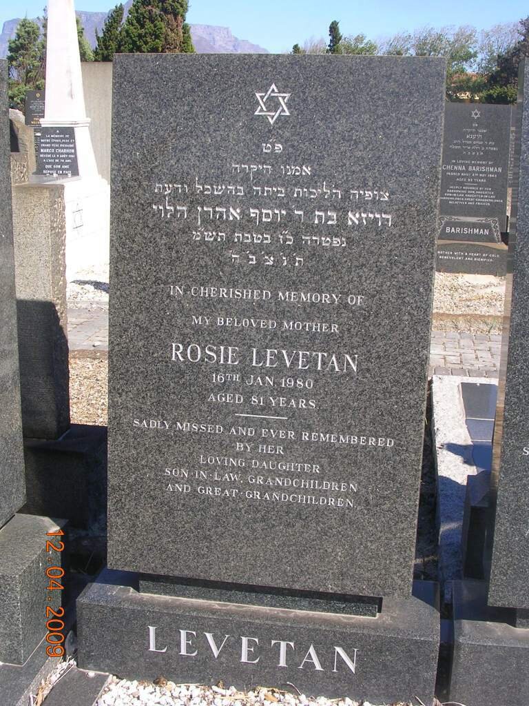 LEVETAN Benjamin -1961 &amp; Rosie -1980