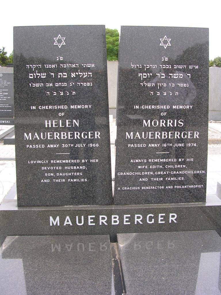 MAUERBERGER Morris -1974 &amp; Helen -1966
