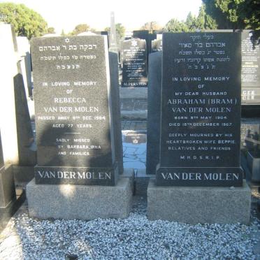 MOLEN Abraham, van der 1904-1967 &amp; Rebecca -1984