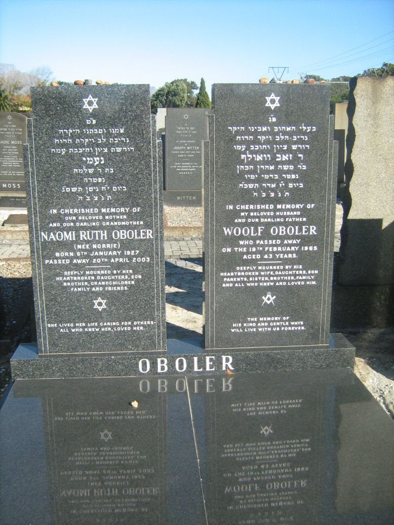 OBOLER Woolf -1965 &amp; Naomi Ruth NORRIE 1927-2003