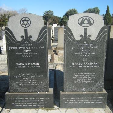 RAYSMAN Israel 1886-1962 &amp; Sara 1894-1979