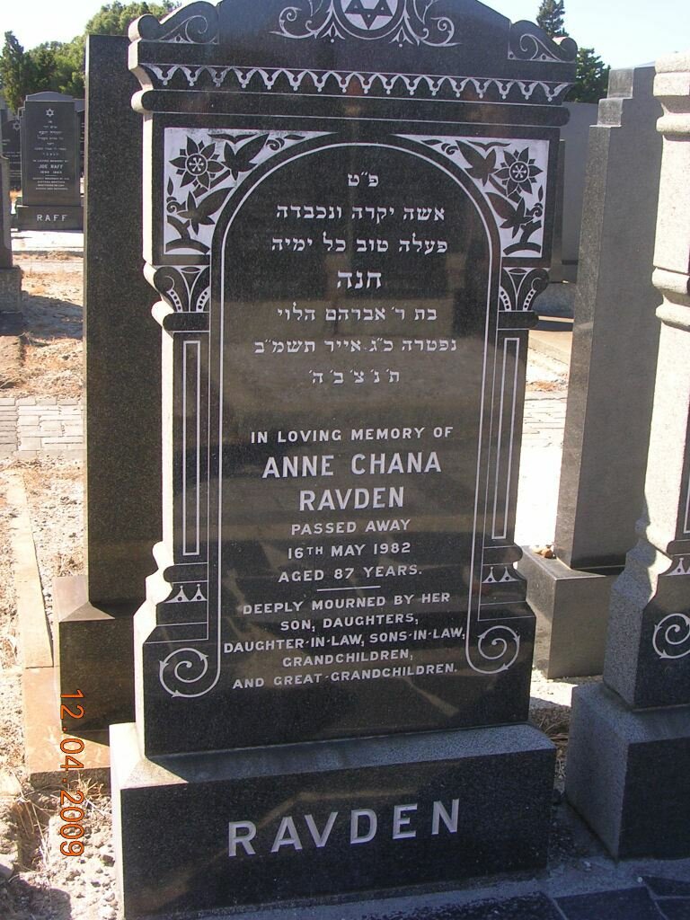 RAVDEN Anne Chana -1982